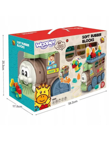 WOOPIE Duży Pociąg Kolejka Ciuchcia Klocki