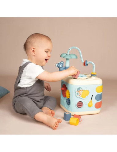 Smoby Little Sensoryczna Kostka Aktywności dla Dzieci Sorter Labirynt 13w1
