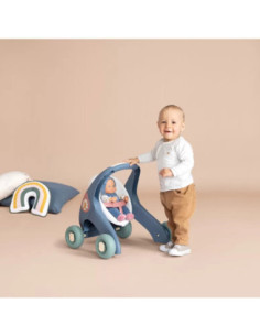 Smoby Little Chodzik Pchacz 3w1 Wózek dla Dzieci + Lalka Bobas 2
