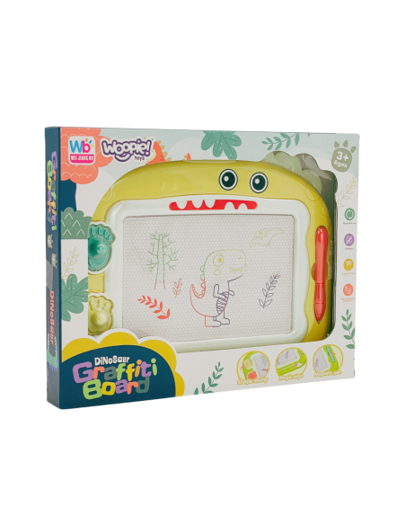 WOOPIE Znikopis Tablica Magnetyczna Kolorowa + 2 Stempelki Dinozaur