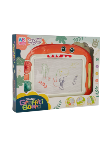 WOOPIE Znikopis Tablica Magnetyczna Kolorowa + 2 Stempelki Dinozaur