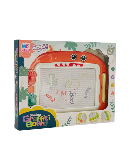 WOOPIE Znikopis Tablica Magnetyczna Kolorowa + 2 Stempelki Dinozaur