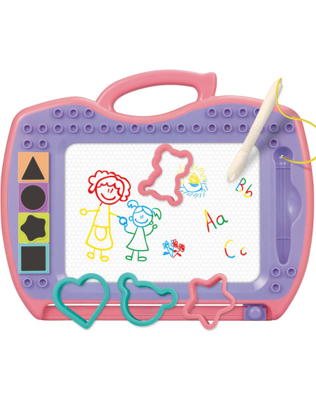 WOOPIE Znikopis Tablica Magnetyczna Kolorowa + Stempelki + Wzory