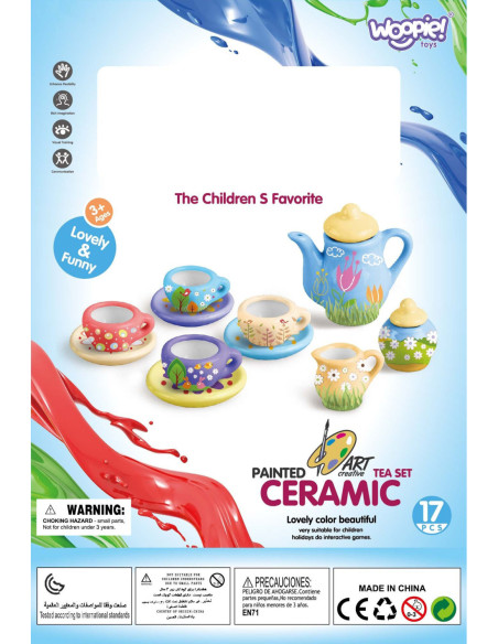 WOOPIE Zestaw Serwis do Herbaty Ceramiczny do Malowania
