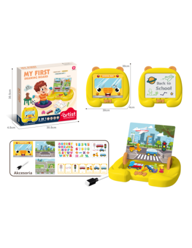 WOOPIE Tablica Magnetyczna Motyw Środki Transportu + Akcesoria