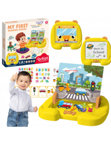 WOOPIE Tablica Magnetyczna Motyw Środki Transportu + Akcesoria