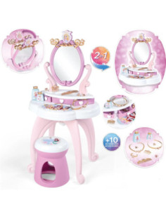 SMOBY Disney Princess Dressing Table 2 in 1 + 10 Accessories