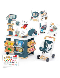 SMOBY Supermarket with Checkout Trolley and Electronic Scanner