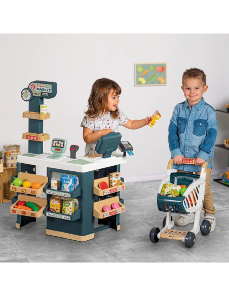 SMOBY Sklep Supermarket z Wózkiem Elektroniczną Kasą ze Skanerem
