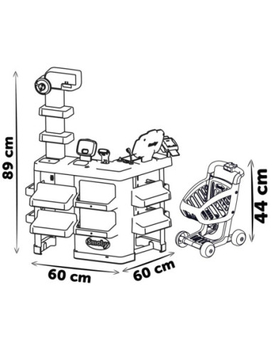 SMOBY Sklep Supermarket z Wózkiem Elektroniczną Kasą ze Skanerem