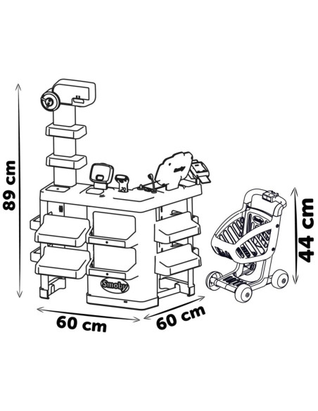 SMOBY Sklep Supermarket z Wózkiem Elektroniczną Kasą ze Skanerem