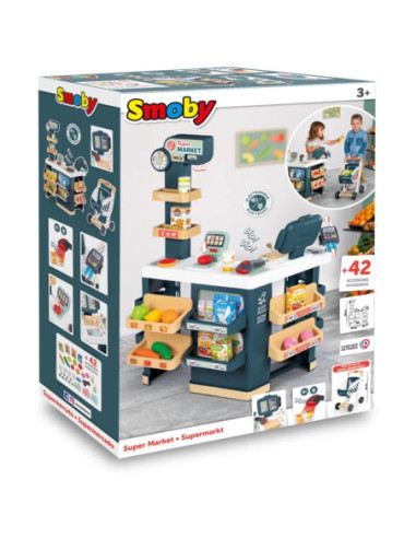SMOBY Sklep Supermarket z Wózkiem Elektroniczną Kasą ze Skanerem