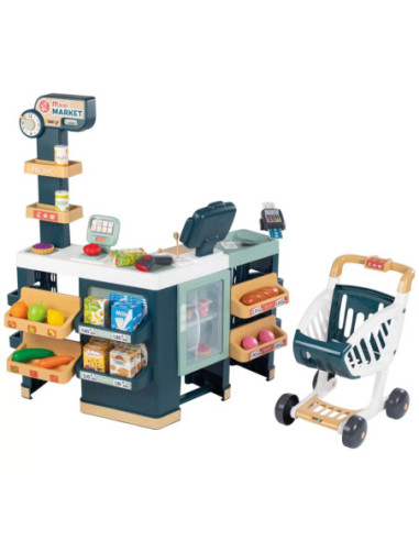 Smoby Maximarket Wózek Elektroniczną Kasą ze Skanerem Waga i Lodówka