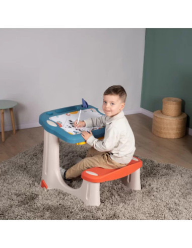 Smoby Dwustronne Biurko Ławka Tablica 2w1 + 80 akcesoriów