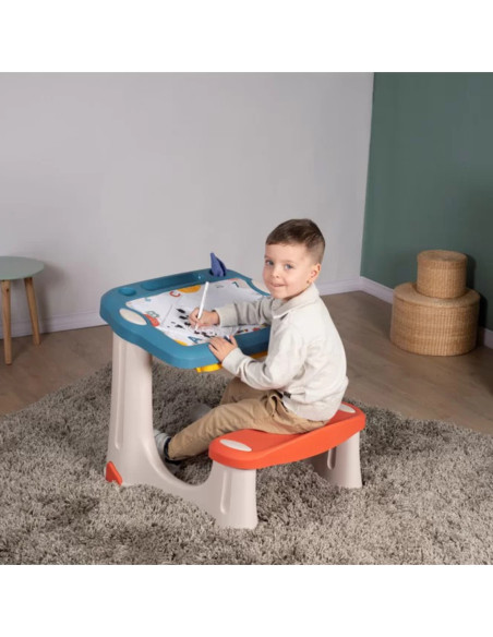 Smoby Dwustronne Biurko Ławka Tablica 2w1 + 80 akcesoriów