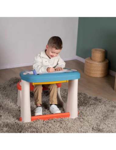 Smoby Dwustronne Biurko Ławka Tablica 2w1 + 80 akcesoriów