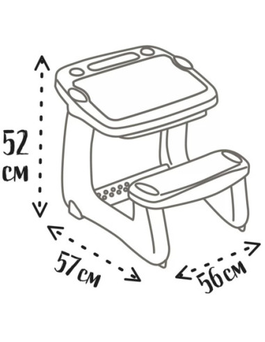Smoby Dwustronne Biurko Ławka Tablica 2w1 + 80 akcesoriów
