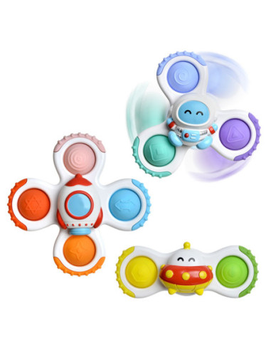 WOOPIE BABY Spinner Zabawka Sensoryczna Rakieta Kosmita Ufo 3 szt.