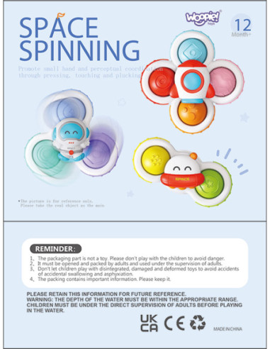 WOOPIE BABY Spinner Zabawka Sensoryczna Rakieta Kosmita Ufo 3 szt.