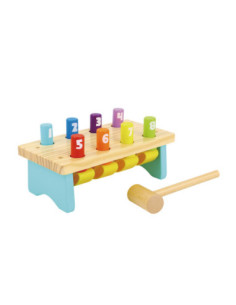 TOOKY TOY Drewniany Przebijak Wbijak z Młotkiem