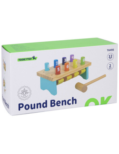 TOOKY TOY Drewniany Przebijak Wbijak z Młotkiem