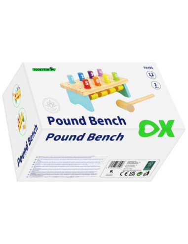 TOOKY TOY Drewniany Przebijak Wbijak z Młotkiem