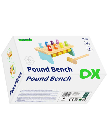 TOOKY TOY Drewniany Przebijak Wbijak z Młotkiem