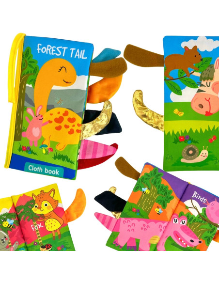 WOOPIE Książeczka z Ogonkami Zwierząt Leśnych Materiałowa