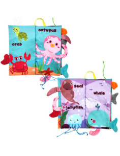 WOOPIE Książeczka z Ogonkami Zwierząt Morskich Materiałowa 2