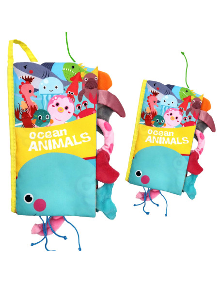 WOOPIE Książeczka z Ogonkami Zwierząt Morskich Materiałowa