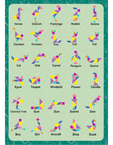 WOOPIE Tangram Klocki Magnetyczne Puzzle 3D