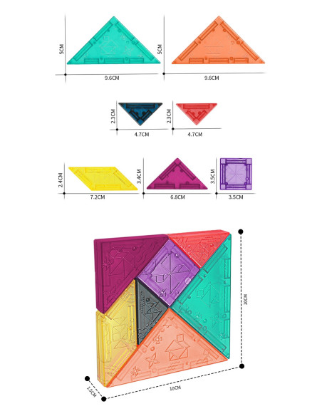 WOOPIE Tangram Klocki Magnetyczne Puzzle 3D