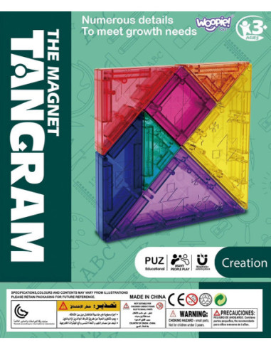 WOOPIE Tangram Klocki Magnetyczne Puzzle 3D
