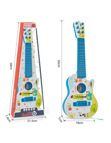WOOPIE Gitara Aukustyczna dla Dzieci Niebieska 55 cm