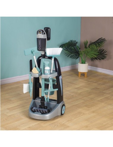 Smoby - Wózek do sprzątania z odkurzaczem Rowenta z dźwiękiem + 10 akcesoriów