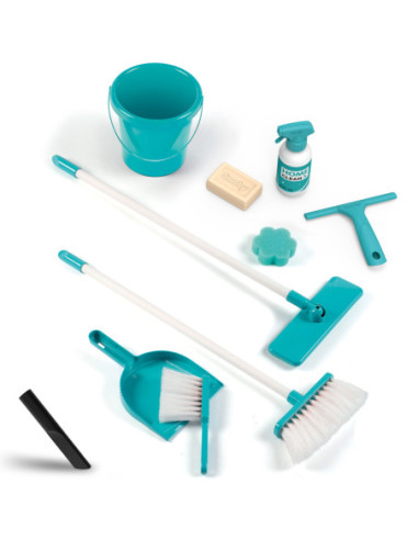 Smoby - Wózek do sprzątania z odkurzaczem Rowenta z dźwiękiem + 10 akcesoriów