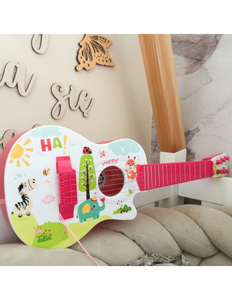 WOOPIE Gitara Akustyczna dla Dzieci Czerwona 55 cm