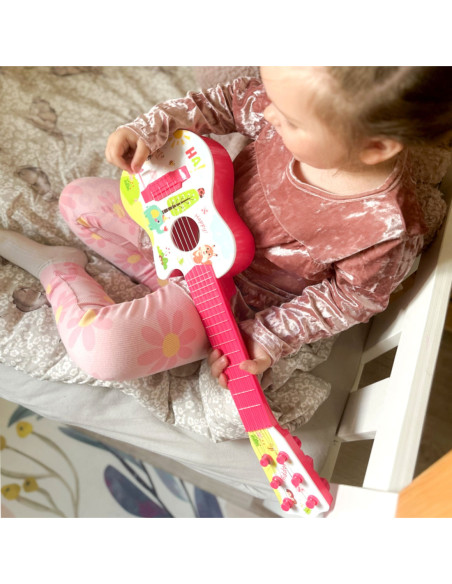 WOOPIE Gitara Akustyczna dla Dzieci Czerwona 55 cm