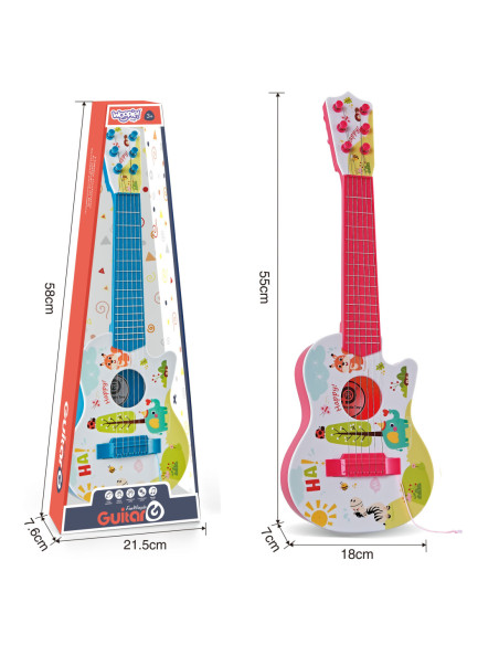 WOOPIE Gitara Akustyczna dla Dzieci Czerwona 55 cm