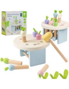 CLASSIC WORLD Drewniana Zabawka Uderz Marchewkę z Młotkiem 8 el.