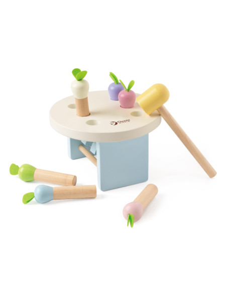 Classic World Drewniana Zabawka Uderz Marchewkę z Młotkiem 8 el.