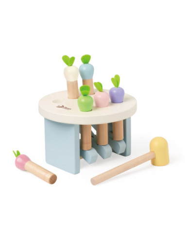 Classic World Drewniana Zabawka Uderz Marchewkę z Młotkiem 8 el.