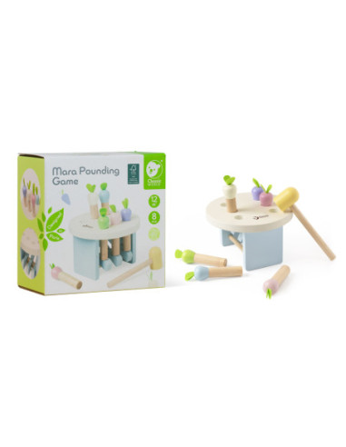 Classic World Drewniana Zabawka Uderz Marchewkę z Młotkiem 8 el.