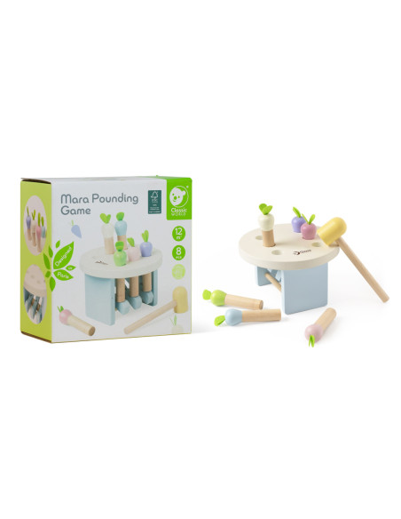 Classic World Drewniana Zabawka Uderz Marchewkę z Młotkiem 8 el.