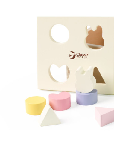 Classic World Układanie Kształtów Sorter Drewniany dla Dzieci 10 el.