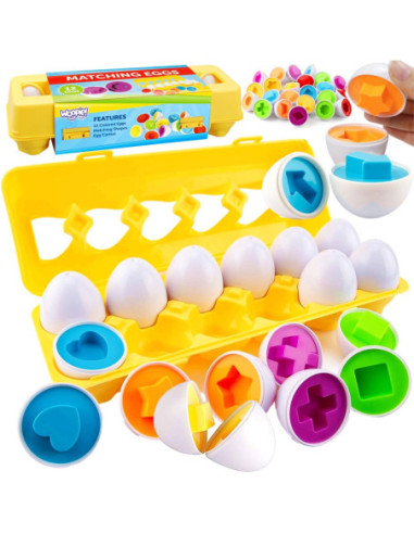 WOOPIE Układanka Jajka Montessori - Dopasuj Kształty i Kolory