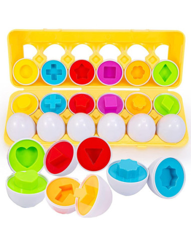 WOOPIE Układanka Jajka Montessori - Dopasuj Kształty i Kolory