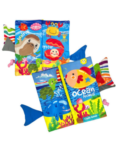 WOOPIE Książeczka z Ogonkami Zwierząt Morskich Materiałowa Szeleszcząca