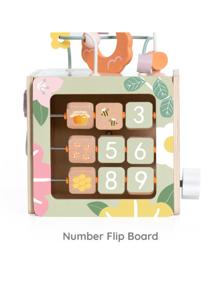 CLASSIC WORLD Drewniana Kostka Edukacyjna Sensoryczna 5w1