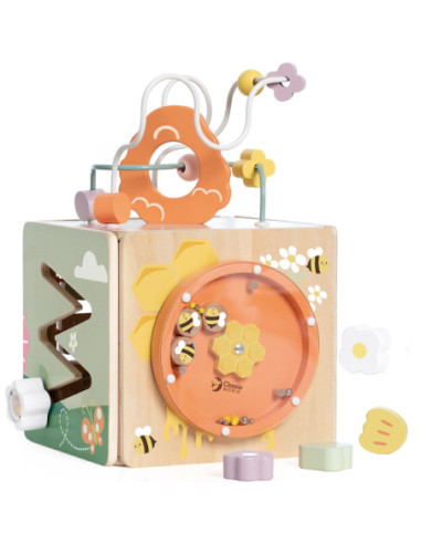CLASSIC WORLD Drewniana Kostka Edukacyjna Sensoryczna 5w1